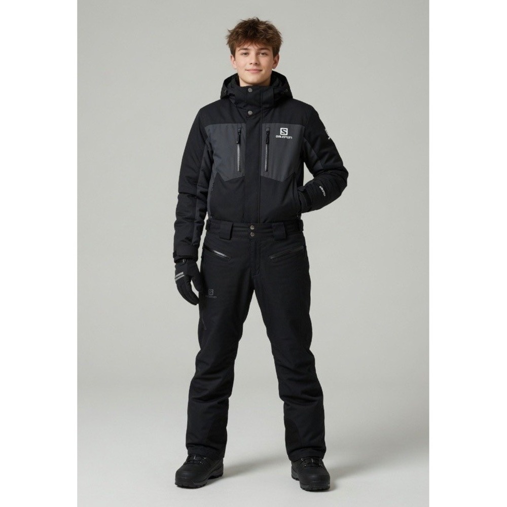 Salomon AdvancedSkin Dry Ski Pants Black Waterproof Snowboard Age 13+ Trousers S